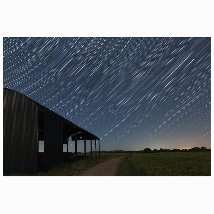 Star trails at the barn